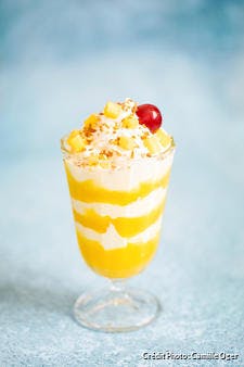 Verrines mangue et yaourt crémeux